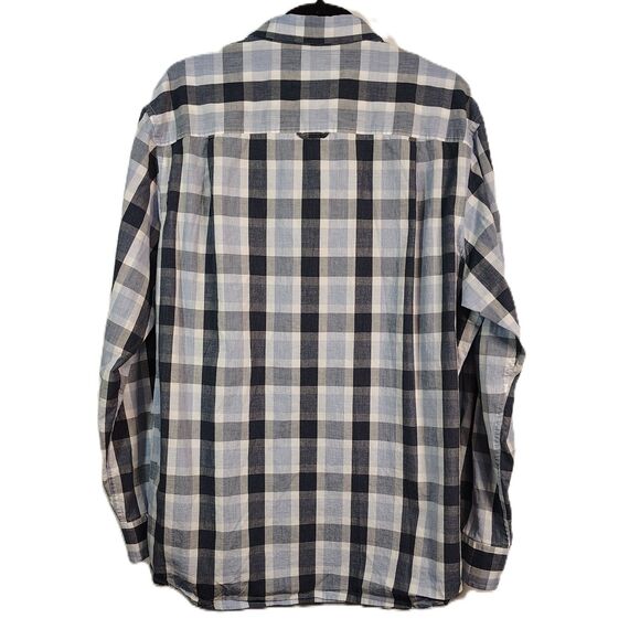 CLUB ROOM Blue Plaid 100% Cotton Men's XL Long Sleeve Button Down Shirt - Picture 4 of 6